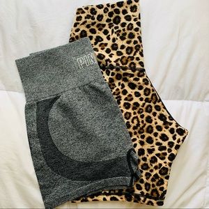 Victoria’s Secret Seamless Shorts & Leopard Bike Shorts Bundle: Like New! Small